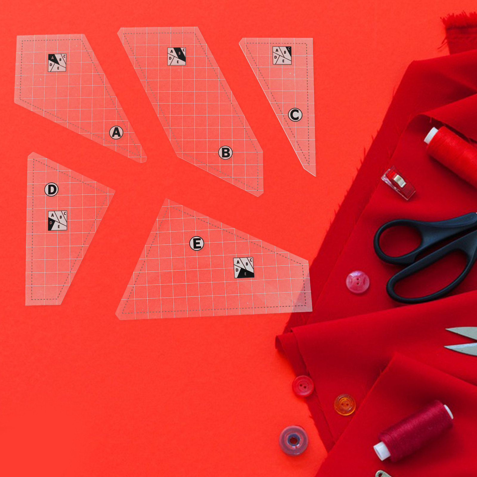5 Adet Kapitone Şablon Seti, A - Sewing Gauge Ruler incelemesi ve fiyatı